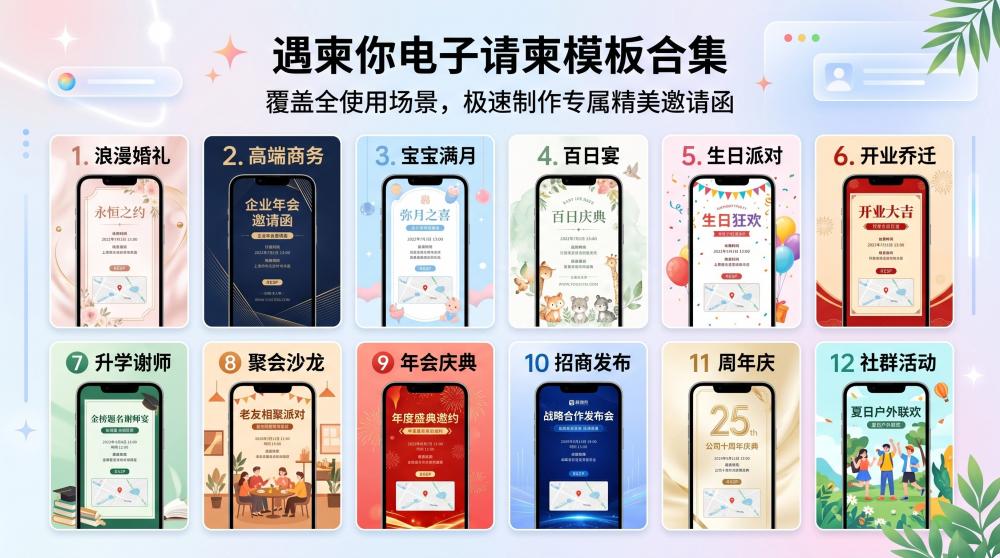 新手必看！宝宝百日宴电子邀请函从0到1教程：模板、设计、制作、分享一步到位
